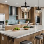 A bright and spacious kitchen with modern appliances and sleek countertops, surrounded by freshly painted walls and new cabinetry