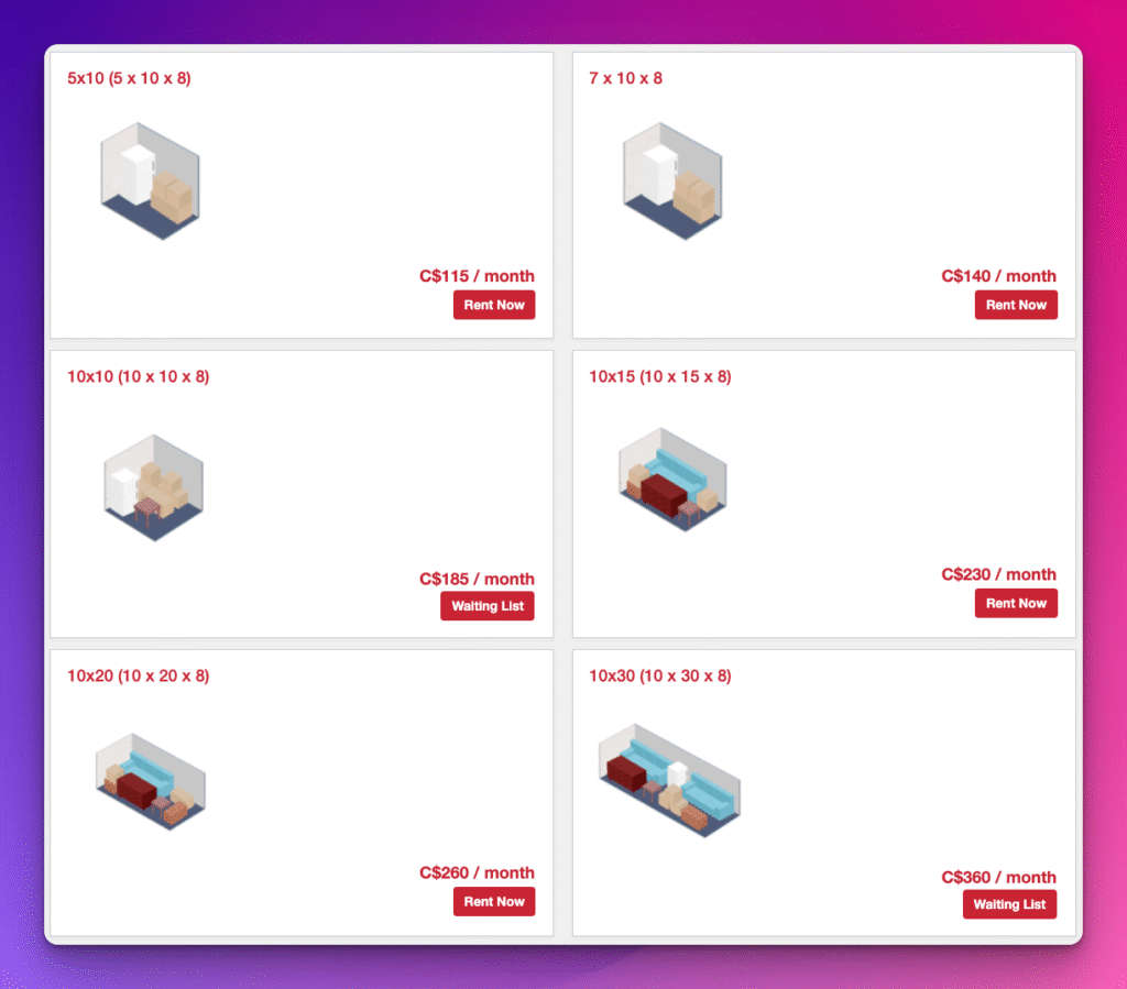Storage Unit Options