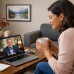 Person participating in a virtual therapy session for addiction treatment